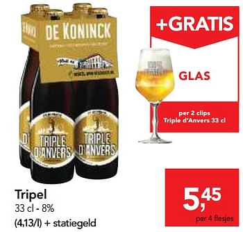 Promoties Tripel - De Koninck - Geldig van 24/10/2018 tot 06/11/2018 bij Makro