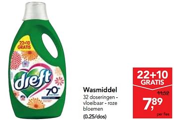 Promoties Wasmiddel vloeibaar - roze bloemen - Dreft - Geldig van 24/10/2018 tot 06/11/2018 bij Makro
