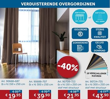 Promoties Verduisterende overgordijnen - Huismerk - Zelfbouwmarkt - Geldig van 23/10/2018 tot 19/11/2018 bij Zelfbouwmarkt