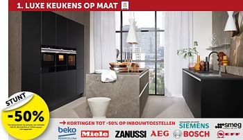 Promoties -50% luxe keukens op maat - Beko - Geldig van 23/10/2018 tot 19/11/2018 bij Zelfbouwmarkt