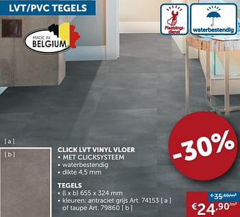 Promotions Click lvt vinyl vloer - Produit maison - Zelfbouwmarkt - Valide de 23/10/2018 à 19/11/2018 chez Zelfbouwmarkt