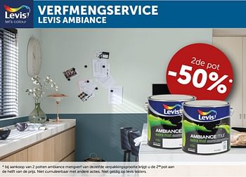 Promoties Verfmengservice levis ambiance -50% - Levis - Geldig van 23/10/2018 tot 19/11/2018 bij Zelfbouwmarkt