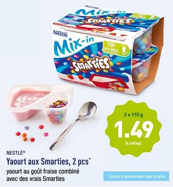 Promotions Yaourt aux smarties - Nestlé - Valide de 22/10/2018 à 27/10/2018 chez Aldi