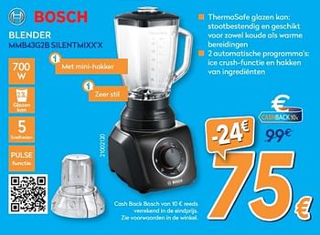Promotions Bosch blender mmb43g2b silentmixx`x - Bosch - Valide de 24/10/2018 à 24/11/2018 chez Krefel