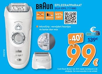 Promotions Braun epileerapparaat silk-épil 7 7-880 - Braun - Valide de 24/10/2018 à 24/11/2018 chez Krefel