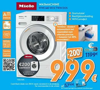 Promoties Miele wasmachine wwe 660 wcs twin dos - Miele - Geldig van 24/10/2018 tot 24/11/2018 bij Krefel