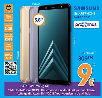 Promoties Samsung smartphone galaxy a6+ - Samsung - Geldig van 24/10/2018 tot 24/11/2018 bij Krefel