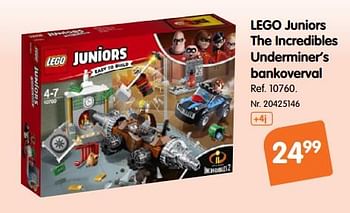 Promoties Lego juniors the incredibles underminer`s bankoverval - Lego - Geldig van 17/10/2018 tot 29/11/2018 bij Fun