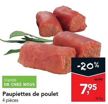 Promotions Paupiettes de poulet - Produit maison - Makro - Valide de 24/10/2018 à 06/11/2018 chez Makro