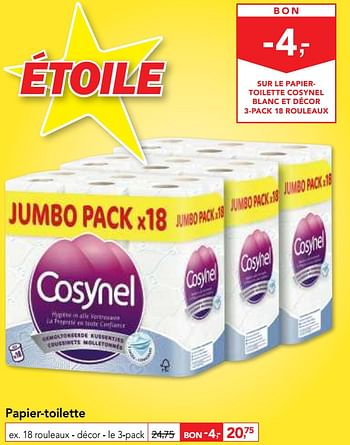 Promotions Papier-toilette - Cosynel - Valide de 24/10/2018 à 06/11/2018 chez Makro