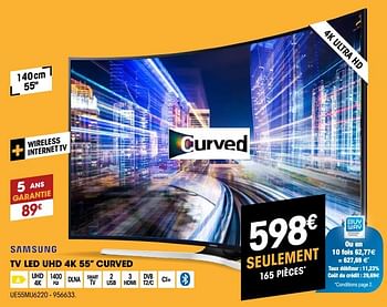 Promotions Samsung tv led uhd 4k 55`` curved ue55mu6220 - Samsung - Valide de 24/10/2018 à 14/11/2018 chez Electro Depot