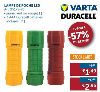 Promotions Lampe de poche led - Varta - Valide de 23/10/2018 à 19/11/2018 chez Zelfbouwmarkt
