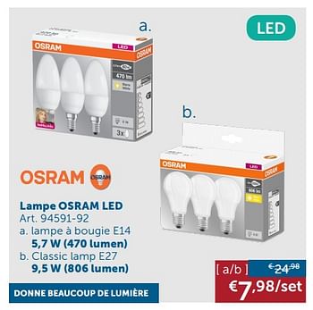 Promotions Lampe osram led - Osram - Valide de 23/10/2018 à 19/11/2018 chez Zelfbouwmarkt