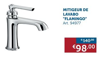 Promotions Mitigeur de lavabo flamingo - Produit maison - Zelfbouwmarkt - Valide de 23/10/2018 à 19/11/2018 chez Zelfbouwmarkt