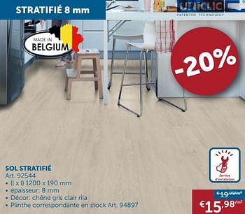 Promotions Sol stratifié - Uniclic - Valide de 23/10/2018 à 19/11/2018 chez Zelfbouwmarkt