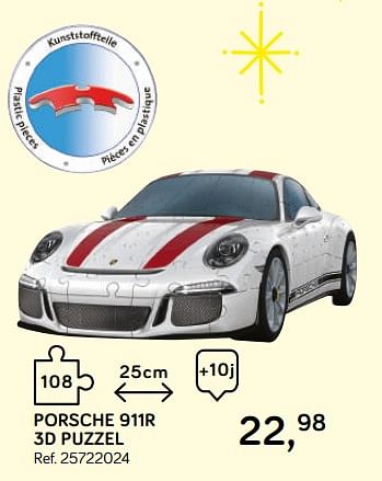 Promoties Porsche 911r 3d puzzel - Ravensburger - Geldig van 16/10/2018 tot 11/12/2018 bij Supra Bazar