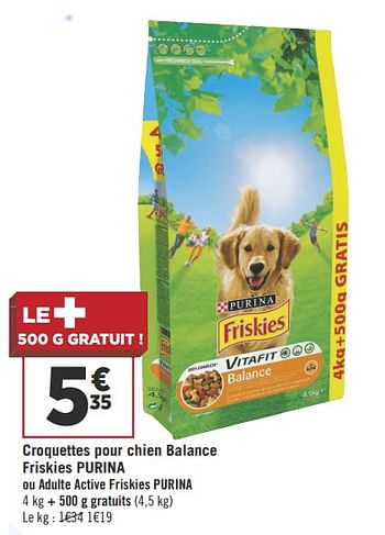 Promoties Croquettes pour chien balance friskies purina - Purina - Geldig van 16/10/2018 tot 28/10/2018 bij Géant Casino