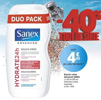 Promoties Douche crème advanced sanex - Sanex - Geldig van 16/10/2018 tot 28/10/2018 bij Géant Casino