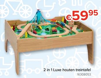 Promoties 2 in 1 luxe houten treintafel - Huismerk - Euroshop - Geldig van 20/10/2018 tot 06/12/2018 bij Euro Shop