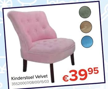 Promoties Kinderstoel velvet - Huismerk - Euroshop - Geldig van 20/10/2018 tot 06/12/2018 bij Euro Shop