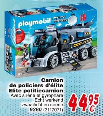 Promoties Camion de policiers d`élite elite politiecamion - Playmobil - Geldig van 19/10/2018 tot 08/12/2018 bij Cora