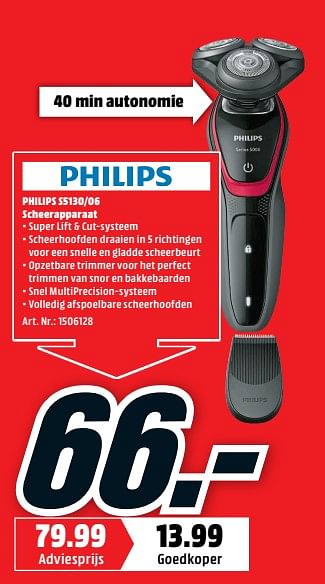 Promotions Philips s5130-06 scheerapparaat - Philips - Valide de 22/10/2018 à 28/10/2018 chez Media Markt