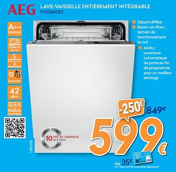 Promotions Aeg lave-vaisselle entièrement intégrable fss5360xz - AEG - Valide de 24/10/2018 à 24/11/2018 chez Krefel