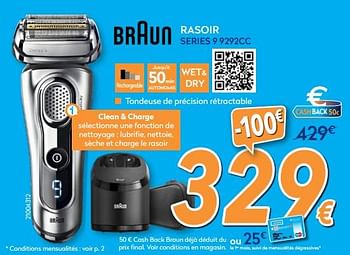 Promotions Braun rasoir series 9 9292cc - Braun - Valide de 24/10/2018 à 24/11/2018 chez Krefel