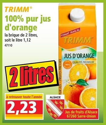 Promotions 100% pur jus d`orange - Trimm - Valide de 24/10/2018 à 30/10/2018 chez Norma