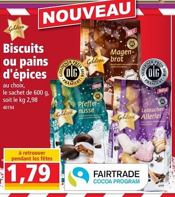 Promotions Biscuits ou pains d`épices - Goldora - Valide de 24/10/2018 à 30/10/2018 chez Norma