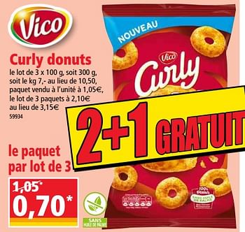 Promoties Curly donuts - Vico - Geldig van 24/10/2018 tot 30/10/2018 bij Norma