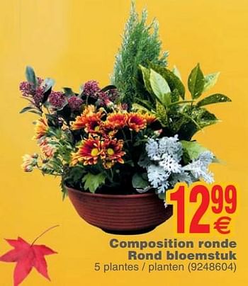 Promoties Composition ronde rond bloemstuk - Huismerk - Cora - Geldig van 23/10/2018 tot 05/11/2018 bij Cora