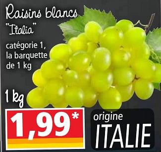 Promotions Raisins blancs italia - Produit Maison - Norma - Valide de 24/10/2018 à 30/10/2018 chez Norma