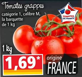 Promotions Tomates grappes - Produit Maison - Norma - Valide de 24/10/2018 à 30/10/2018 chez Norma
