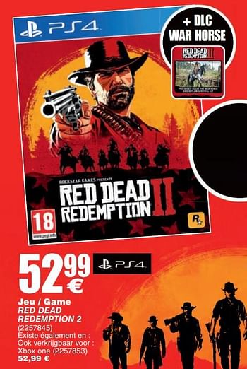 Promoties Jeu - game red dead redemption 2 - Rockstar Games - Geldig van 23/10/2018 tot 05/11/2018 bij Cora