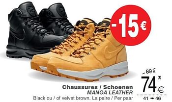 Promoties Chaussures - schoenen manoa leather - NIKE - Geldig van 23/10/2018 tot 05/11/2018 bij Cora
