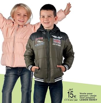 Promoties Veste pour garçon - jasje voor jongens lemon beret - Huismerk - Cora - Geldig van 23/10/2018 tot 05/11/2018 bij Cora