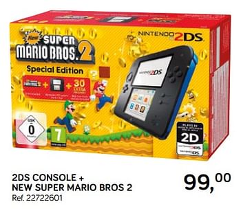 Promoties 2ds console + new super mario bros 2 - Nintendo - Geldig van 16/10/2018 tot 11/12/2018 bij Supra Bazar