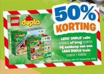 Promoties 50% korting lego duplo rails - Lego - Geldig van 20/10/2018 tot 06/12/2018 bij Euro Shop