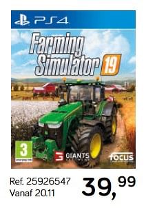 Promotions Farming simulator 19 - Produit maison - Supra Bazar - Valide de 16/10/2018 à 11/12/2018 chez Supra Bazar