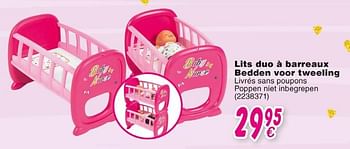 Promoties Lits duo à barreaux bedden voor tweeling - Baby Nurse - Geldig van 19/10/2018 tot 08/12/2018 bij Cora