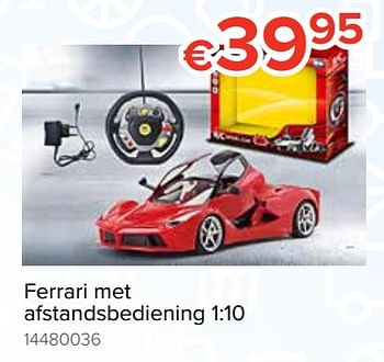 Promoties Ferrari met afstandsbediening 1:10 - Huismerk - Euroshop - Geldig van 20/10/2018 tot 06/12/2018 bij Euro Shop