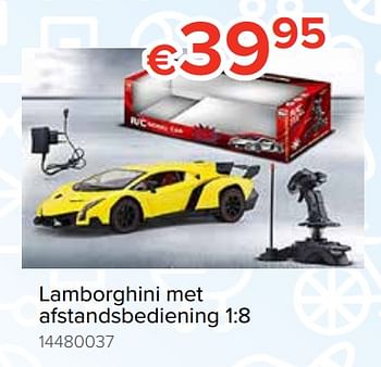 Promoties Lamborghini met afstandsbediening 1:8 - Huismerk - Euroshop - Geldig van 20/10/2018 tot 06/12/2018 bij Euro Shop