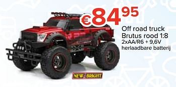 Promoties Off road truck brutus rood - New Bright Toys - Geldig van 20/10/2018 tot 06/12/2018 bij Euro Shop