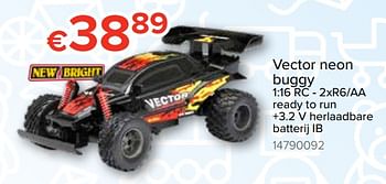 Promoties Vector neon buggy - New Bright Toys - Geldig van 20/10/2018 tot 06/12/2018 bij Euro Shop
