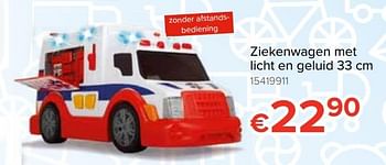 Promotions Ziekenwagen met licht en geluid - Produit Maison - Euroshop - Valide de 20/10/2018 à 06/12/2018 chez Euro Shop