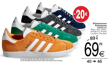 Promoties Chaussures schoenen gazelle - Adidas - Geldig van 23/10/2018 tot 05/11/2018 bij Cora