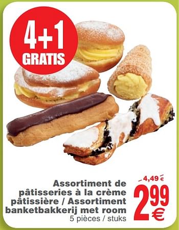 Promoties Assortiment de pâtisseries à la crème pâtissière - assortiment banketbakkerij met room - Huismerk - Cora - Geldig van 23/10/2018 tot 29/10/2018 bij Cora