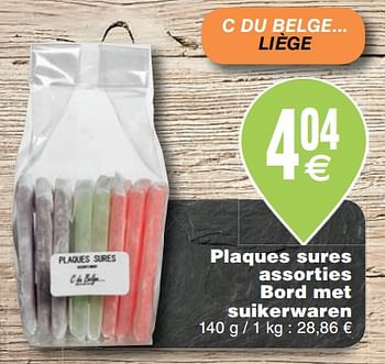 Promoties Plaques sures assorties bord met suikerwaren - C du Belge ... - Geldig van 23/10/2018 tot 29/10/2018 bij Cora