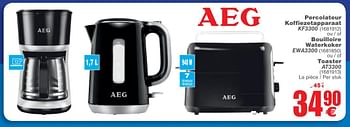 Promoties Aeg percolateur koffiezetapparaat kf3300 - AEG - Geldig van 23/10/2018 tot 29/10/2018 bij Cora